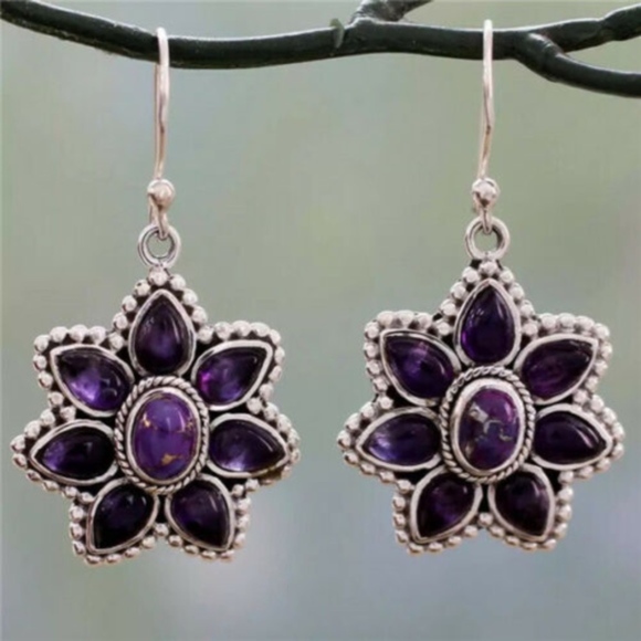 AVAILABLE BY Crystal Rose Jewelry - 💚My gift to you! 💚Purple Floral Earrings